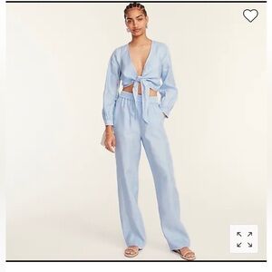 New Jcrew linen blend set. Top size XXS pants size 0